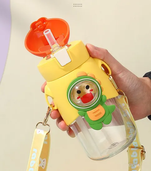 Cute Cartoon Bouncing Straw Water Bottle for Kids